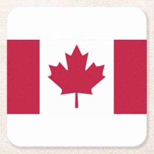 Dessous-de-verre Carré En Papier Sous-verres du drapeau canadien