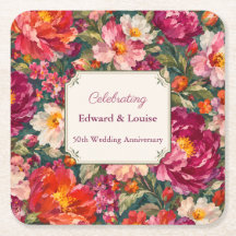 Sous-verres en papier personnalisés pour anniversa