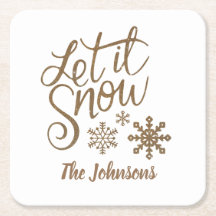 Sous-verres en papier personnalisés pour Noël Let