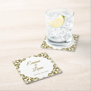 Dessous-de-verre Carré En Papier Sous-verres en papier pour mariage mexicain rustiq