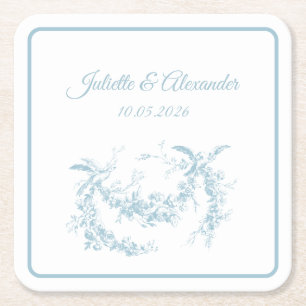 Dessous-de-verre Carré En Papier Sous-verres en papier pour mariage Toile de Jouy B