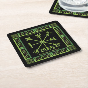 Dessous-de-verre Carré En Papier Sous-verres en papier Vegvisir celtique