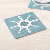 Dessous-de-verre Carré En Papier Southwest Winter Geometric Snowflake Design (Incliné)