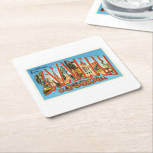 Dessous-de-verre Carré En Papier Souvenir de Vintage voyage de la Géorgie GA de la