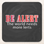 Dessous-de-verre Carré En Papier Soyez alerte (Devant)