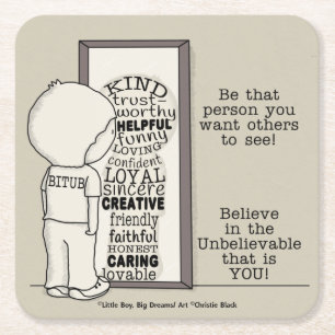 Dessous-de-verre Carré En Papier Soyez cette personne