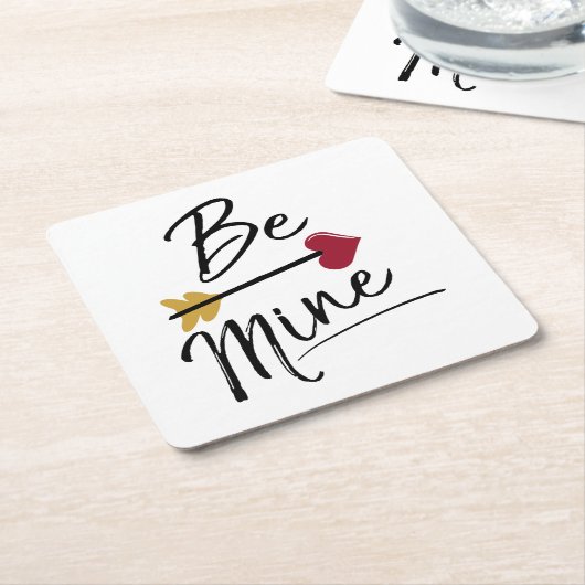 Dessous-de-verre Carré En Papier Soyez mes adorables Valentines (Incliné)