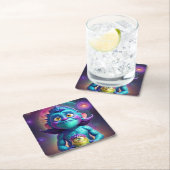 Dessous-de-verre Carré En Papier Space Alien & Friend (En situation)