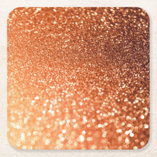 Dessous-de-verre Carré En Papier Sparkling Ombre Cuivre brillante Parties scintilla