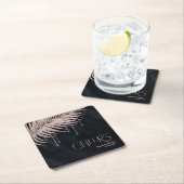 Dessous-de-verre Carré En Papier Sparkling Palm Leaves Pattern (En situation)