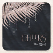Dessous-de-verre Carré En Papier Sparkling Palm Leaves Pattern (Devant)