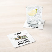 Dessous-de-verre Carré En Papier "Sparky" le dessin P-38 Lightning (En situation)