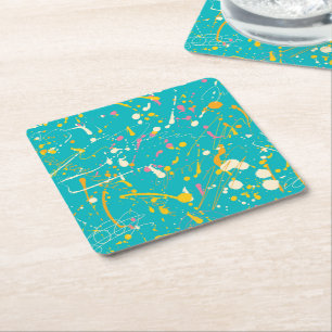 Dessous-de-verre Carré En Papier Splash de peinture Abstraite
