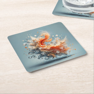 Dessous-de-verre Carré En Papier Splash tropical
