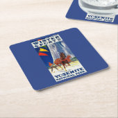 Dessous-de-verre Carré En Papier Sports d'hiver chez Yosemite PosterYosemite, CA (Incliné)