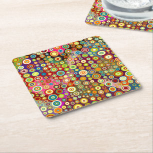 Dessous-de-verre Carré En Papier Spots rétro colorés + votre idée