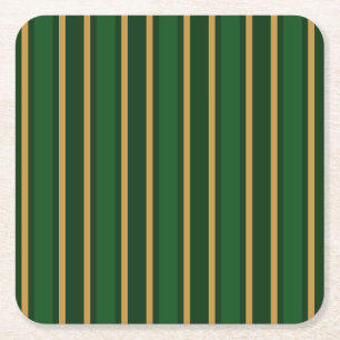 Dessous-de-verre Carré En Papier Springbok vert et or bonbons rayures