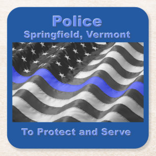 Dessous-de-verre Carré En Papier Springfield, Vermont. Police