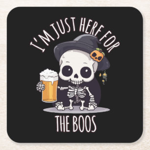 Dessous-de-verre Carré En Papier Squelette Mignon Halloween Oktoberfest