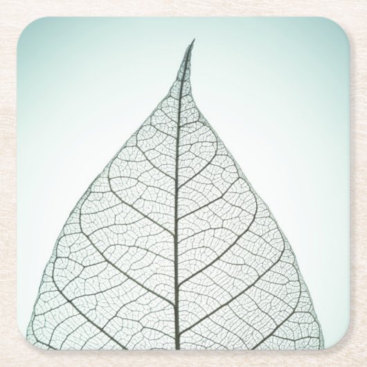 Dessous-de-verre Carré En Papier Squelette vert de feuille (Devant)