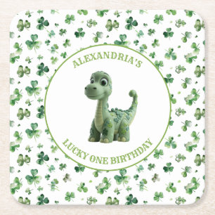 Dessous-de-verre Carré En Papier St patrick Lucky One Dinosaur Dessous de verre pap