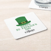 Dessous-de-verre Carré En Papier St. Patrick's Day casquette vert irlandais Shamroc (Incliné)