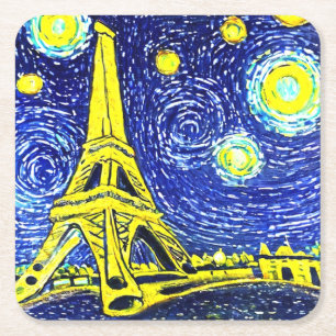 Dessous-de-verre Carré En Papier Starry Night Paris France
