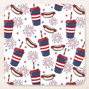 Dessous-de-verre Carré En Papier Stars, Stripes & Sizzle - Une fête patriotique