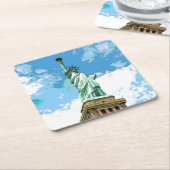 Dessous-de-verre Carré En Papier Statue de la Liberté (Incliné)