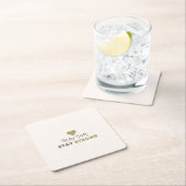 Dessous-de-verre Carré En Papier Stay Soft Stay Strong Minimal Motivational Coaster (En situation)