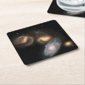 Dessous-de-verre Carré En Papier Stephan's Quintet Galaxies (Incliné)