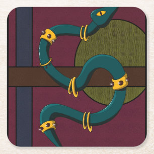 Dessous-de-verre Carré En Papier Sticker Carré Snake