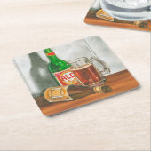Dessous-de-verre Carré En Papier Still Life with Beer par Jennifer Goldberger (Incliné)