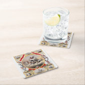 Dessous-de-verre Carré En Papier Stone & Murray's Circus, Circa 1870. (En situation)