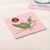 DESSOUS-DE-VERRE CARRÉ EN PAPIER STORK BÉBÉ FILLE DOUCHE GEM MONOGRAM (Incliné)