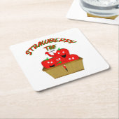 Dessous-de-verre Carré En Papier Strawberry Time ! (Incliné)