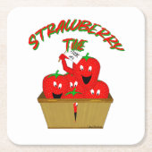 Dessous-de-verre Carré En Papier Strawberry Time ! (Devant)