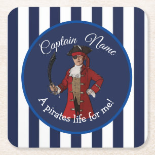 Dessous-de-verre Carré En Papier Stripes Nautiques Boy Pirate