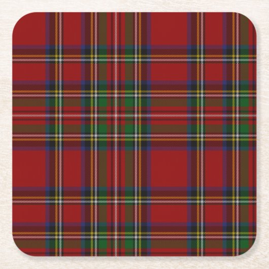 Dessous-de-verre Carré En Papier Stuart Plaid Tartan Christmas (Devant)