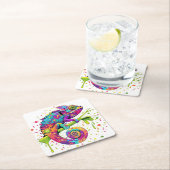 Dessous-de-verre Carré En Papier Style d'aquarelle des teintures Chameleon (En situation)