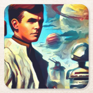 Dessous-de-verre Carré En Papier Style de couverture du magazine de pâtes SF 2