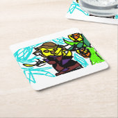 Dessous-de-verre Carré En Papier Style d'écusson (Incliné)