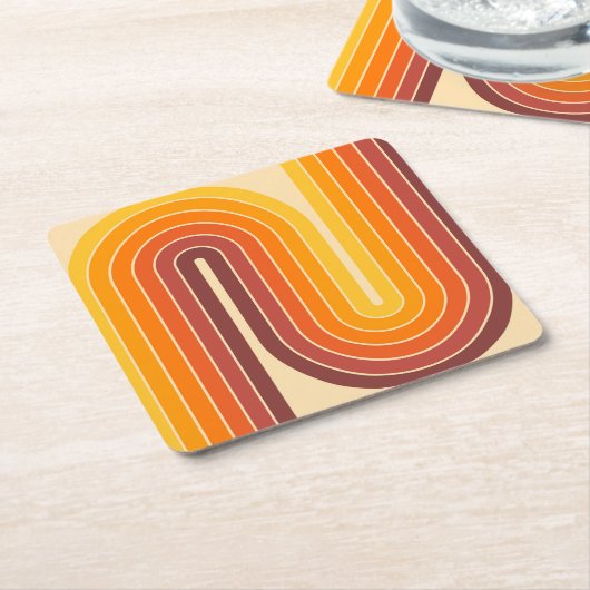 Dessous-de-verre Carré En Papier Style moderne du milieu du siècle (Incliné)