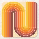 Dessous-de-verre Carré En Papier Style moderne du milieu du siècle<br><div class="desc">Conception rétro Futuriste à double arc géométrique du milieu du siècle dans les tons de la Terre.</div>