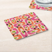 Dessous-de-verre Carré En Papier Style moderne du milieu du siècle (Incliné)