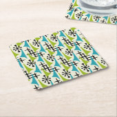 Dessous-de-verre Carré En Papier Style moderne du milieu du siècle (Incliné)