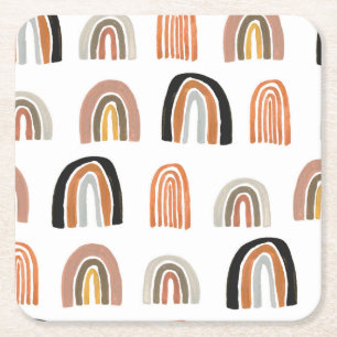 Dessous-de-verre Carré En Papier Style simple Pastel Rainbow pour enfants