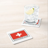 Dessous-de-verre Carré En Papier Suisse (En situation)