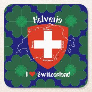 Dessous-de-verre Carré En Papier Suisse Svizzera