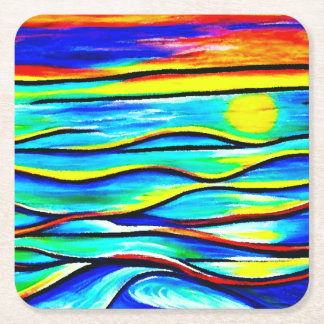 Dessous-de-verre Carré En Papier Sundown at Sea Art Paper Dessous de verre
